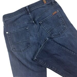 7 For All Mankind Jeans The Straight‎ Men's 28 (29x32) Dark Wash Stretch